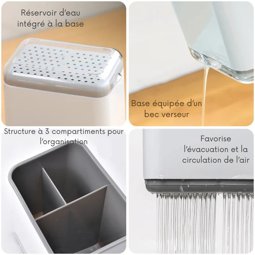 Range-couverts 2 étages – Support détachable pour baguettes, cuillères et fourchettes, organisateur de cuisine