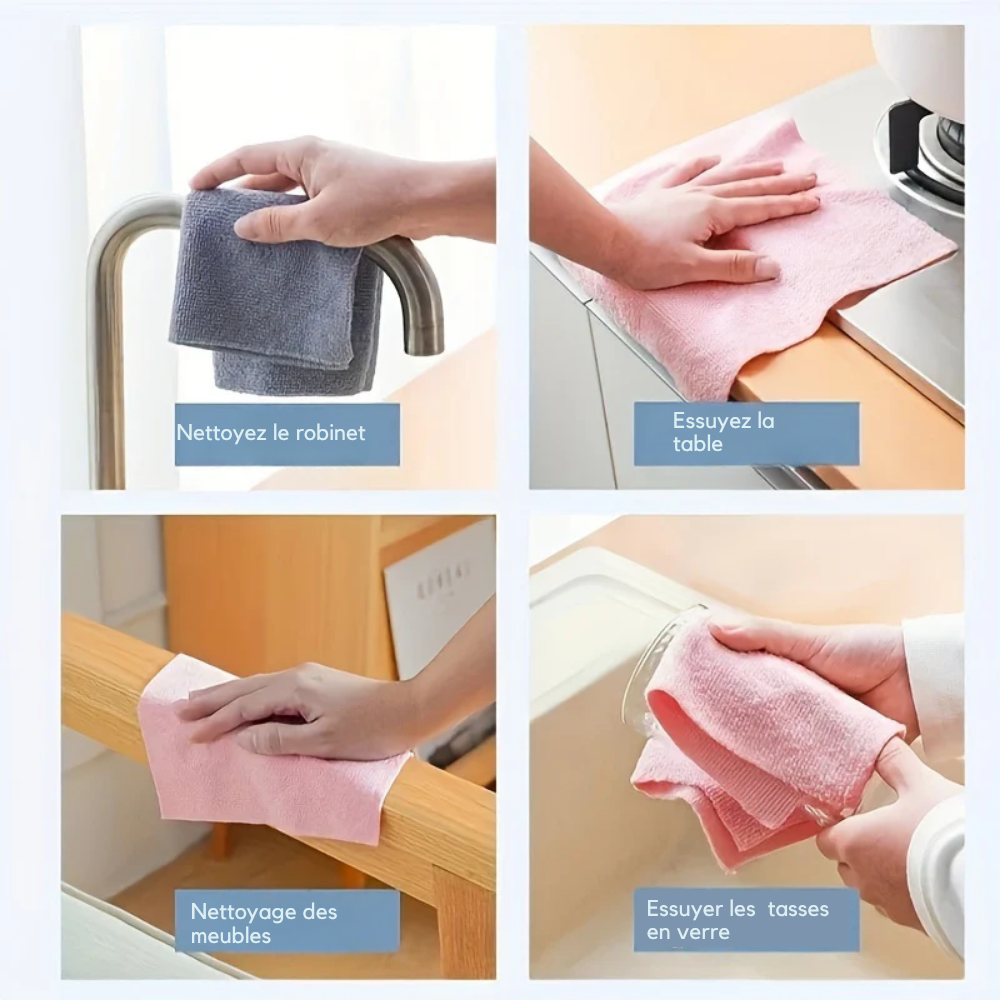 Rouleau de torchons de cuisine Réutilisables 4 m en Microfibre pour Cuisine et Maison