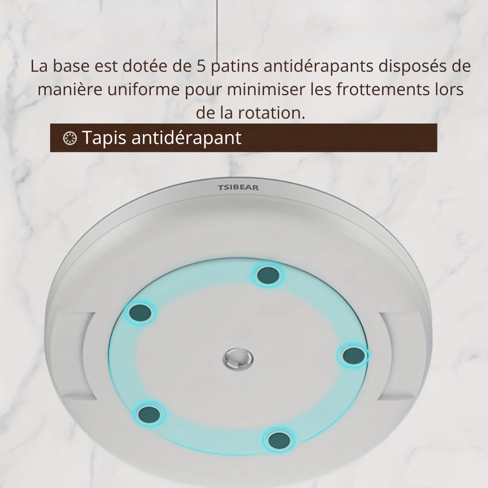 Plateau Tournant de Cuisine 360° pour Épices et Condiments