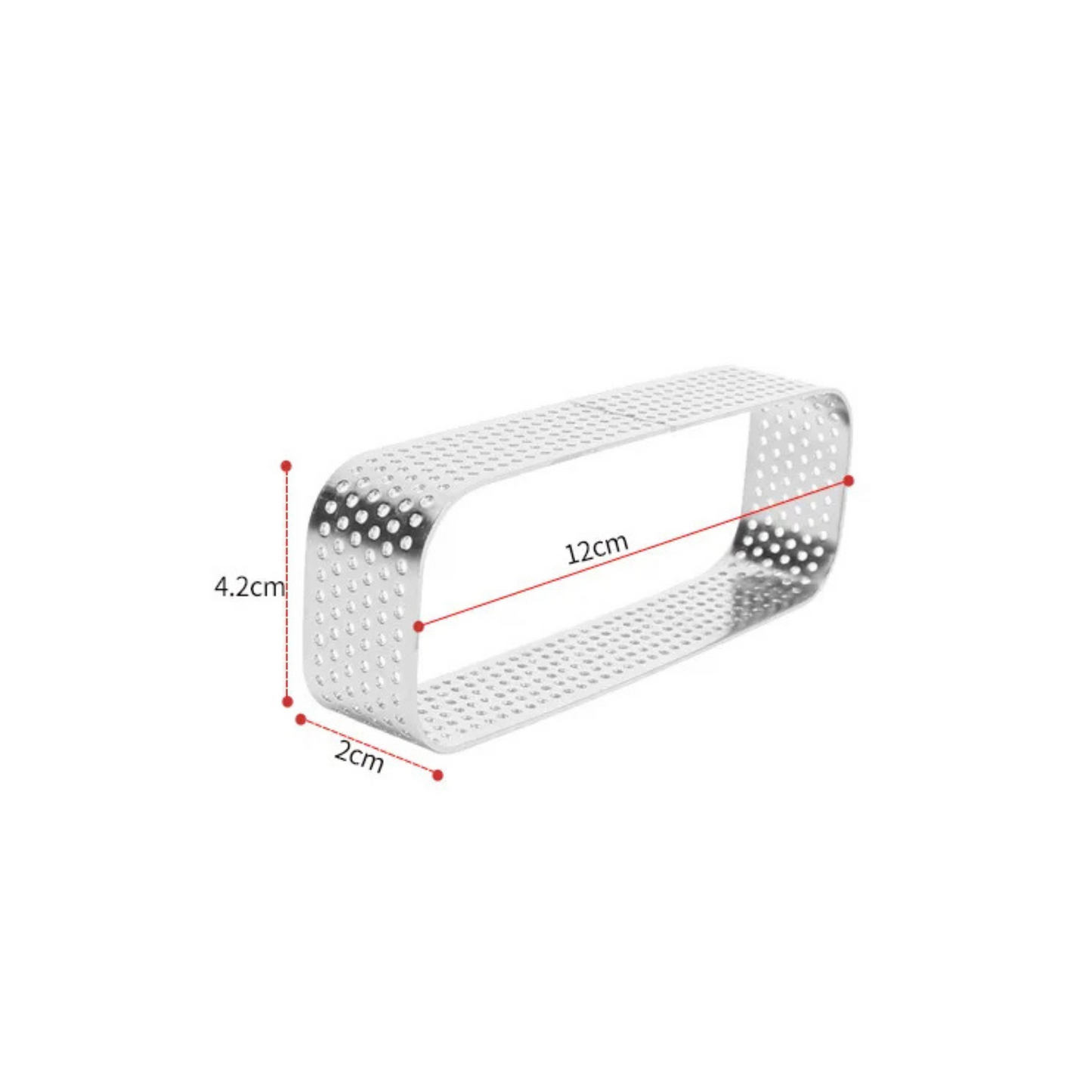 Cercle à tarte rectangulaire en acier inoxydable 304 pour mousse et pâtisserie