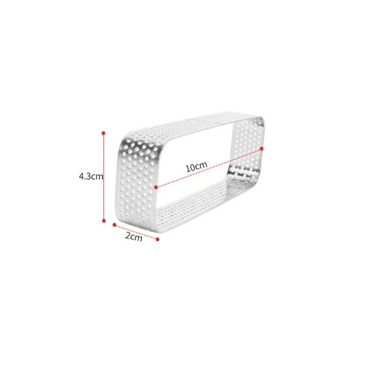 Cercle à tarte rectangulaire en acier inoxydable 304 pour mousse et pâtisserie