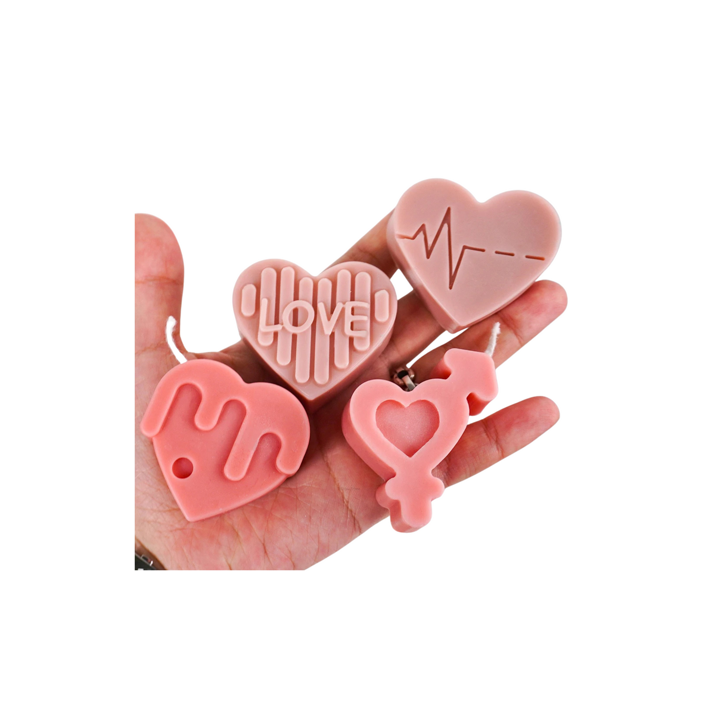 Moule à savons et bougies en silicone en forme de cœur