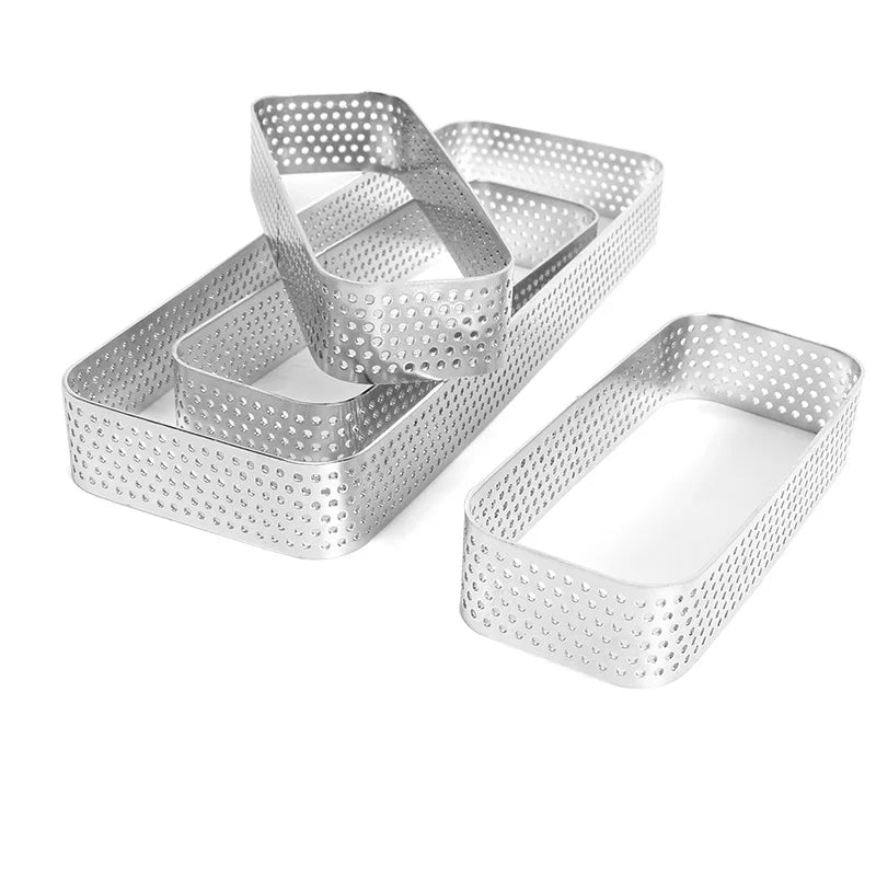 Cercle à tarte rectangulaire en acier inoxydable 304 pour mousse et pâtisserie