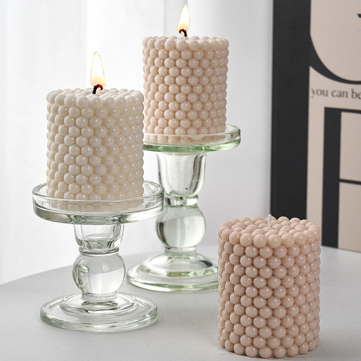 Moule en silicone pour bougie à bulles cylindriques