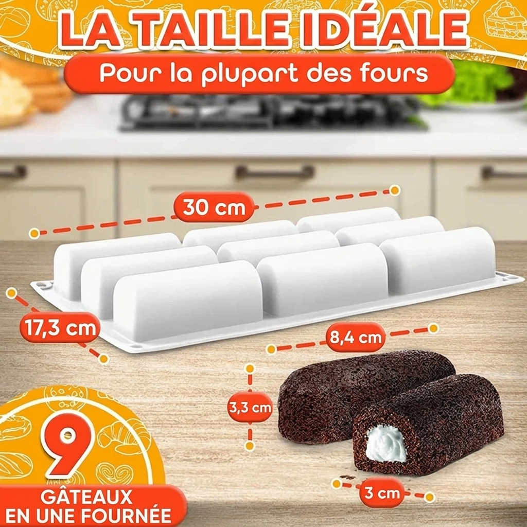 Mini bûches démoulées avec le moule en silicone – version française