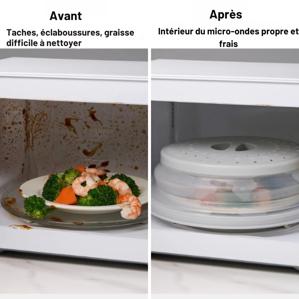 Protège-Éclaboussures pour Micro-ondes – Couvercle de Cuisson Ventilé et Lavable