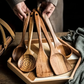 Ensemble d'Ustensiles de Cuisine en Bois – 3 ou 5 Pièces