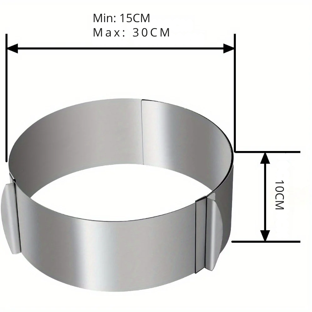 Cercle à Pâtisserie Antiadhésif Ajustable en Acier Inoxydable 15 à 30 cm