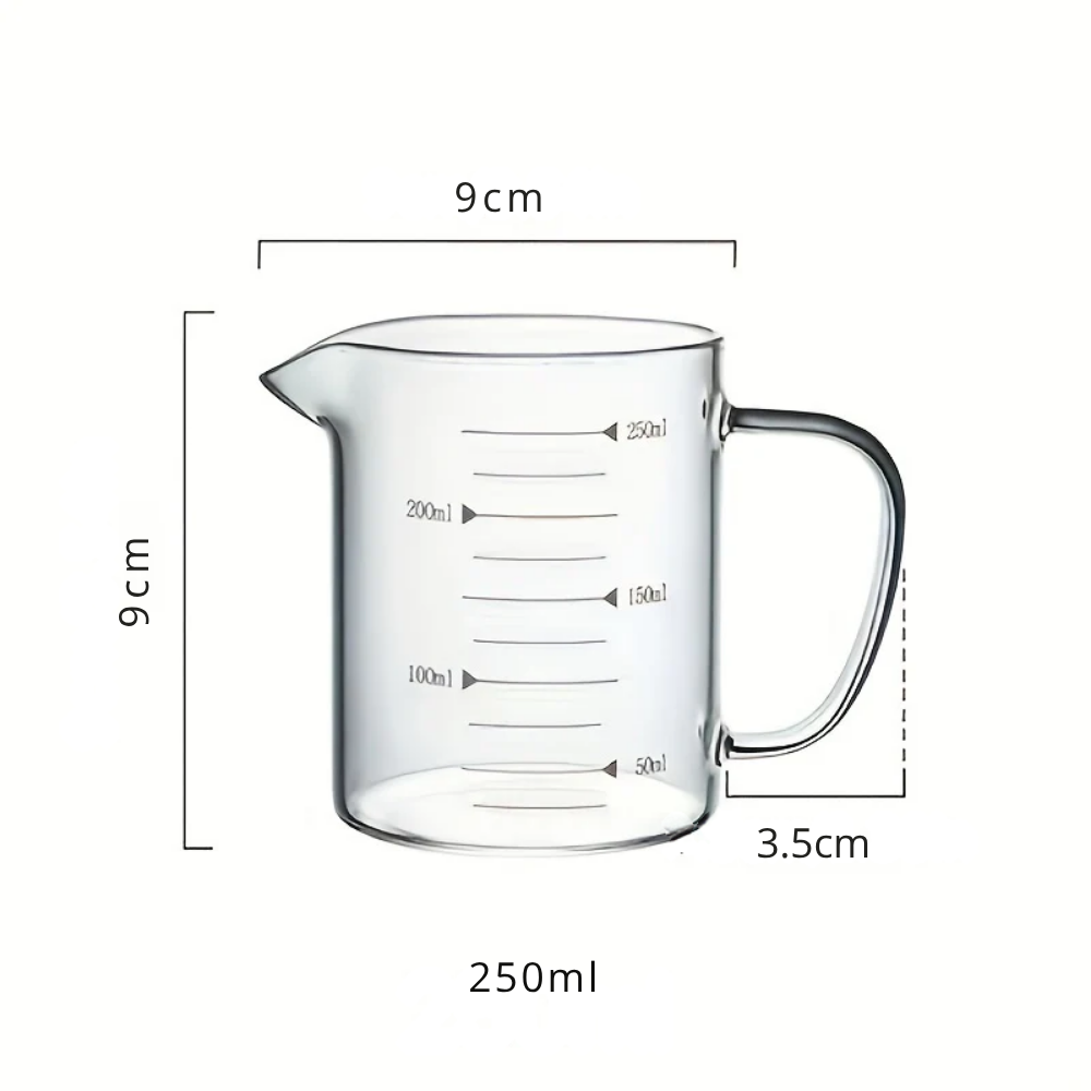 Tasse à Mesurer en Verre Graduée – Grande Capacité Résistante à la Chaleur pour Cuisine et Pâtisserie