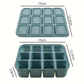 Bac à Glaçons en Silicone 12 Cubes avec Couvercle