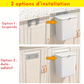 Poubelle Murale Suspendue avec Couvercle Coulissant – Grande Capacité pour Cuisine & Salle de Bain