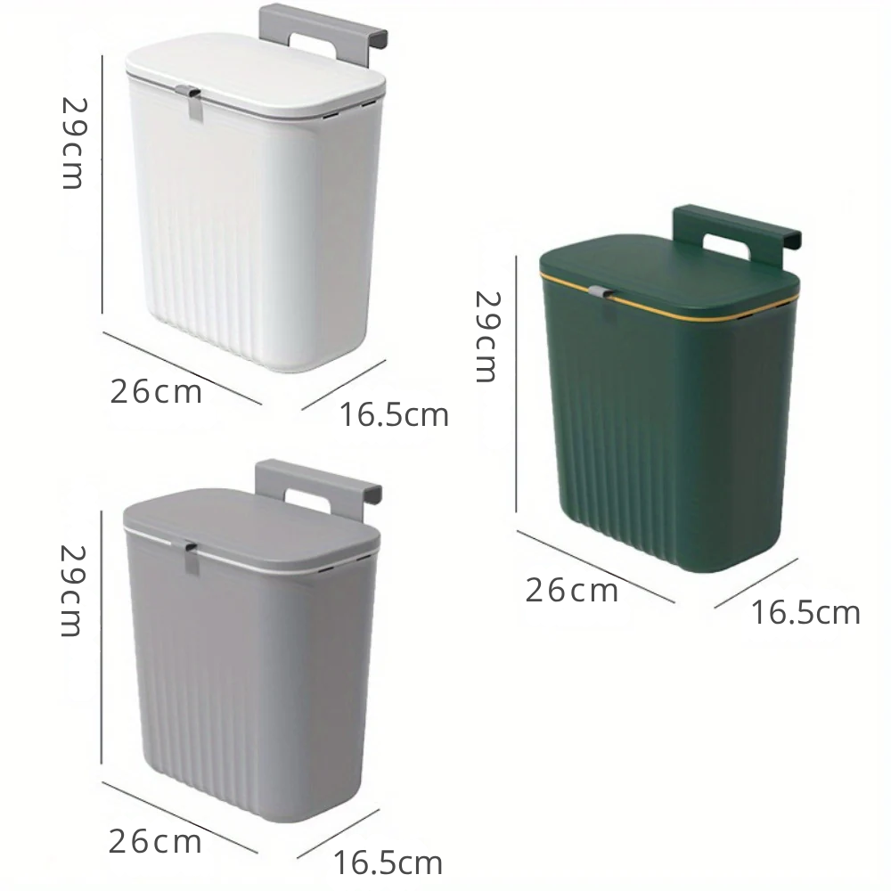 Poubelle Murale Suspendue avec Couvercle Coulissant – Grande Capacité pour Cuisine & Salle de Bain