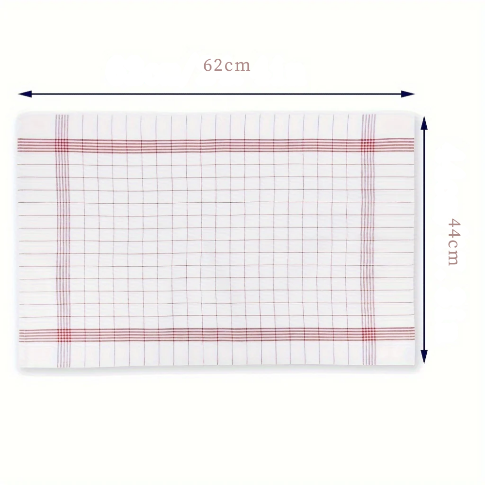 Lot de 6 ou 12 Torchons à Carreaux en Coton – Chiffons de Cuisine Réutilisables et Absorbants