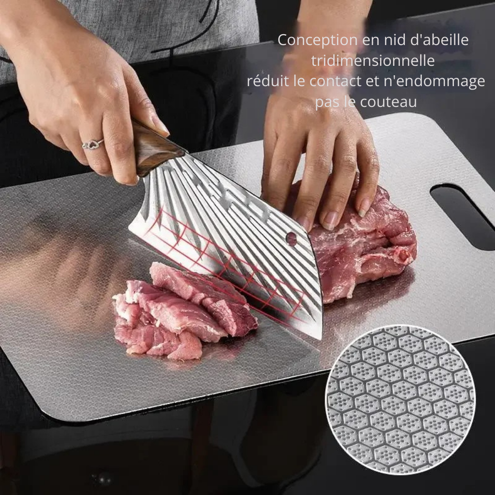 Planche à Découper Acier Inoxydable 316 – Double Face Antibactérienne