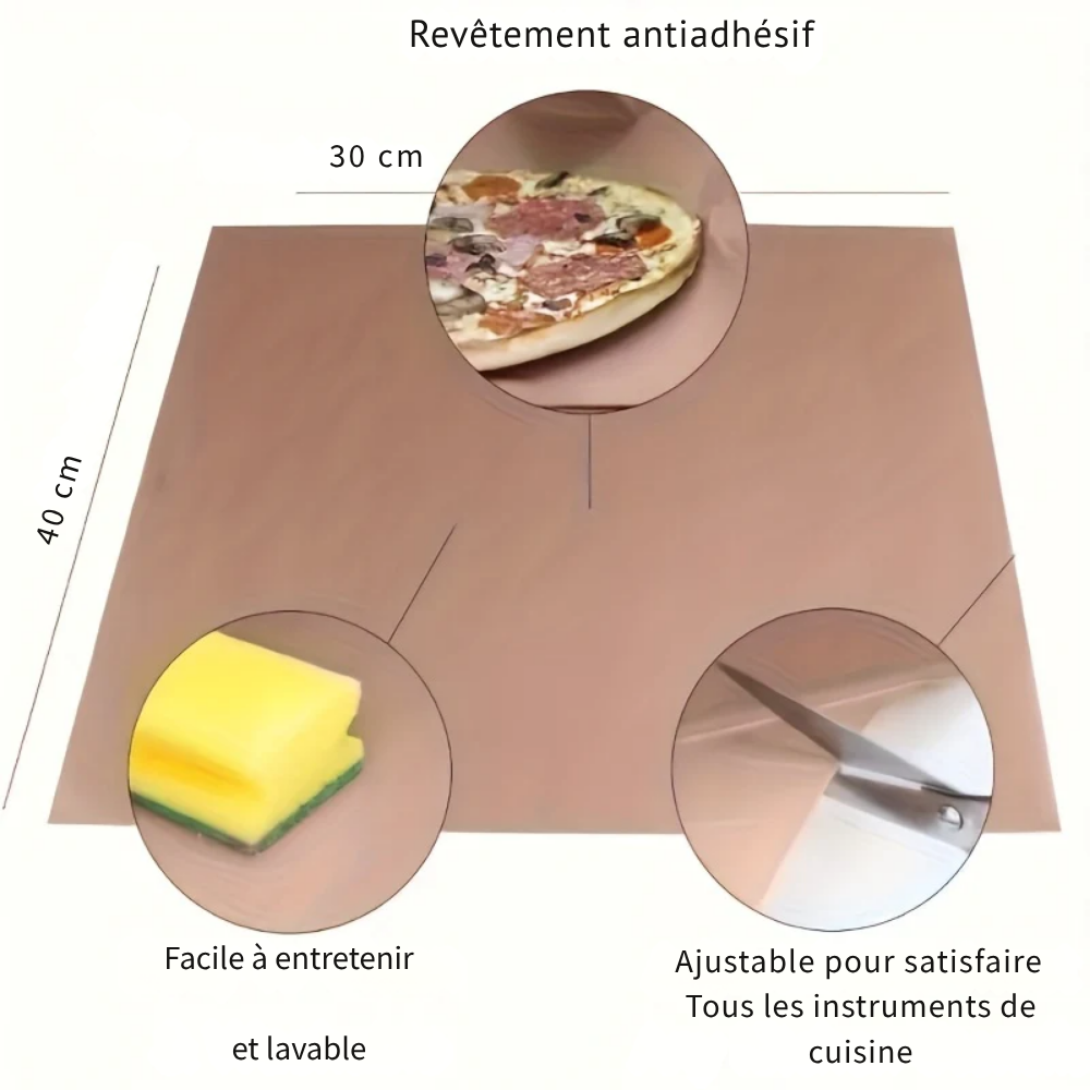 Tapis de Four Réutilisables Antiadhésifs en PTFE pour Cuisson