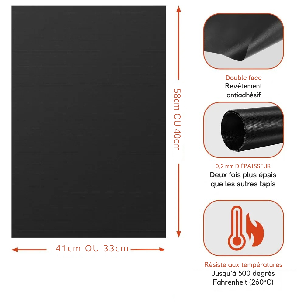 4 Tapis de Protection Four Antiadhésifs – Réutilisables, Résistants à la Chaleur