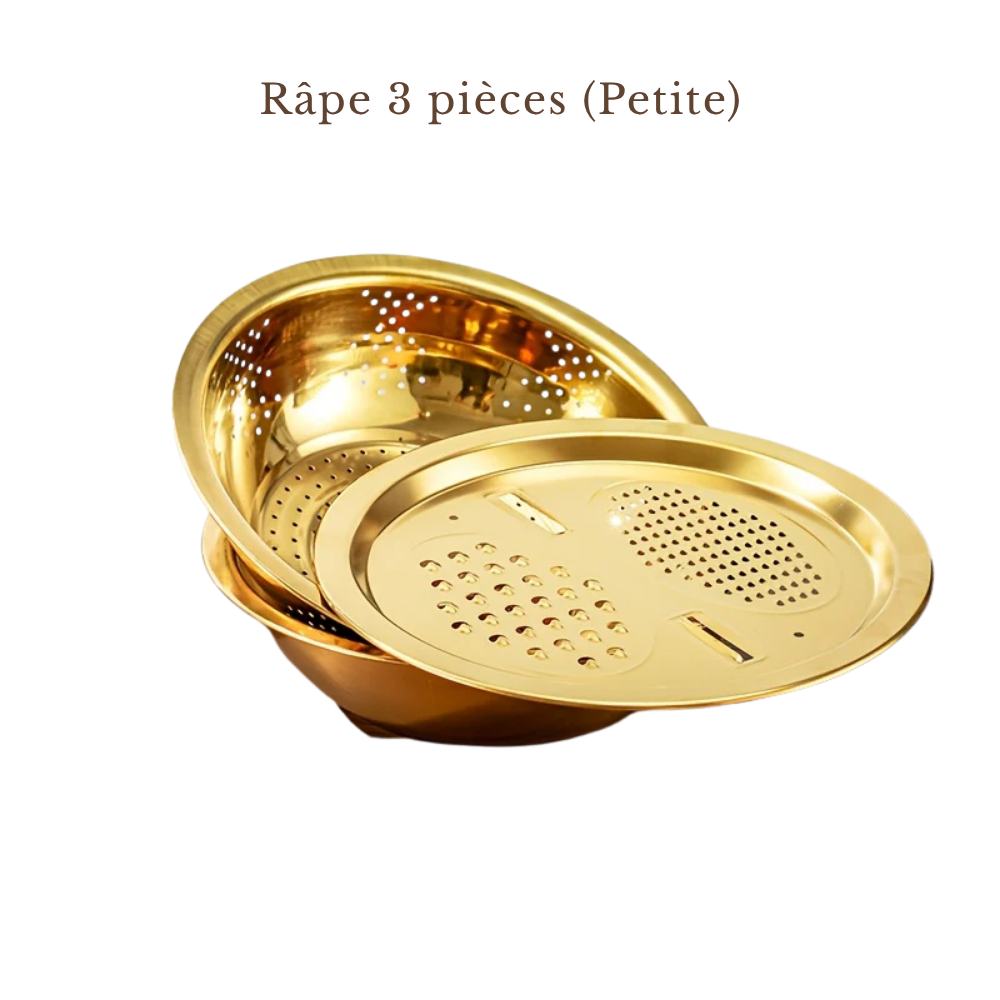 Râpe à Fromage 3-en-1 en Acier Inoxydable 304 – Hachoir, Filtre et Bol Multifonction