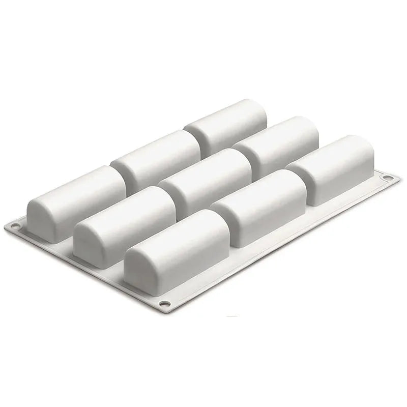 Moule à bûche individuelle en silicone 9 mini bûches – blanc