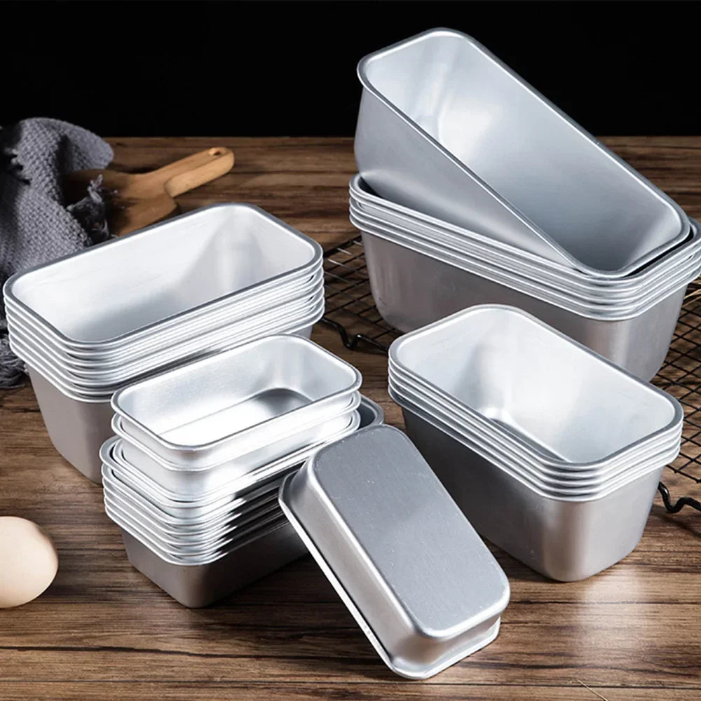 Moules à cake rectangulaires en aluminium de plusieurs tailles
