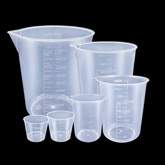 Lot de 6 verres doseurs gradués en plastique transparent – Tasses de mesure pour cuisine et pâtisserie