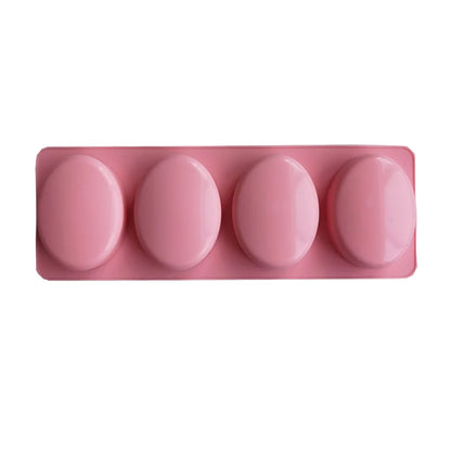 Moule en silicone ovale à 4 cavités pour savon fait main