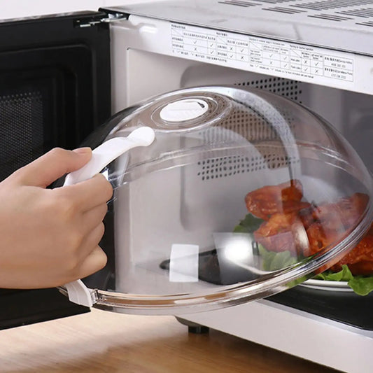 Cloche micro-ondes – Couvercle anti-projections transparent avec poignée pour cuisson et assiettes