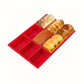 Moule à cake silicone rouge avec mini-cakes et pains