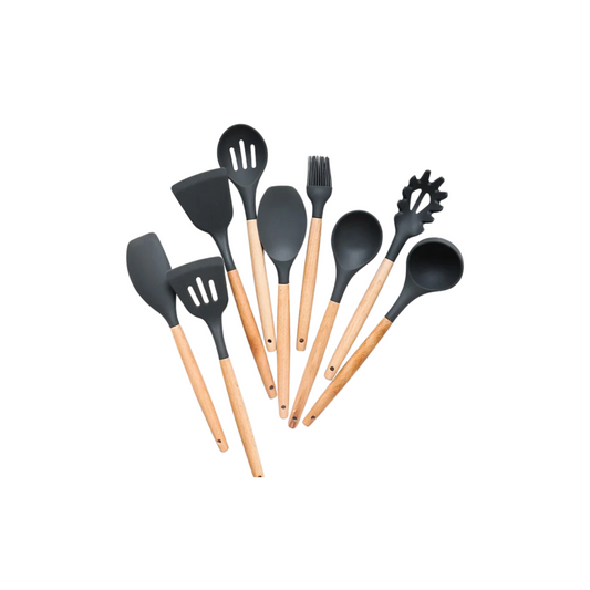 Lot de 12 ustensiles de cuisine en silicone antiadhésifs