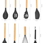 Lot de 12 ustensiles de cuisine en silicone antiadhésifs