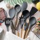Lot de 12 ustensiles de cuisine en silicone antiadhésifs