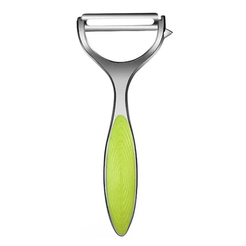 Économe éplucheur inox à lame pivotante – manche vert – modèle a