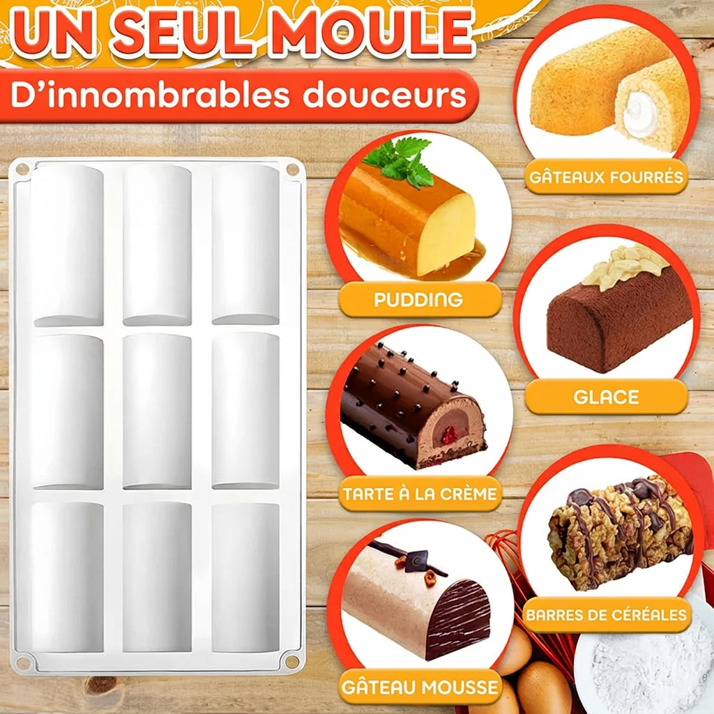 Mini bûches glacées réalisées au moule silicone – version française
