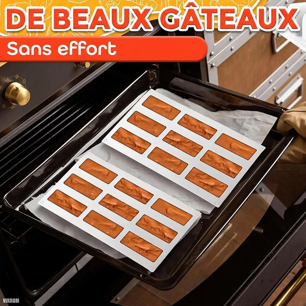 Moule à bûche en silicone souple vu de dessus – version française