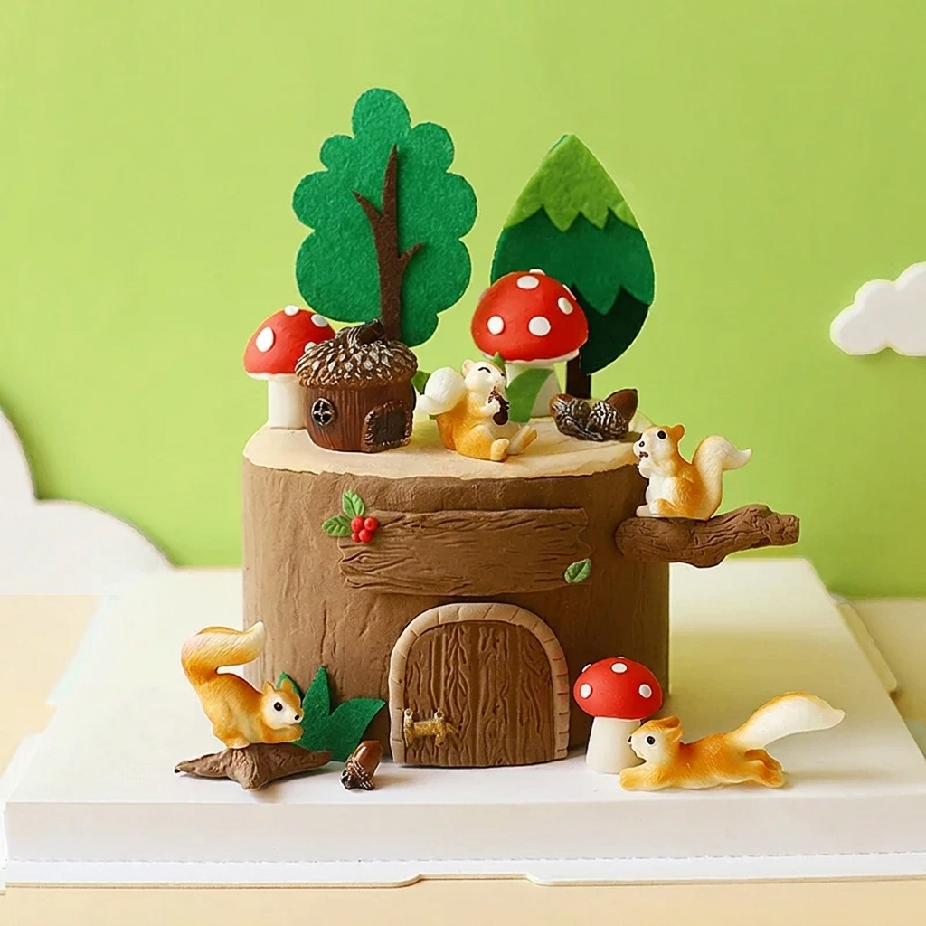 Gâteau tronc d'arbre réalisé avec le tapis texturé effet écorce